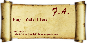 Fogl Achilles névjegykártya